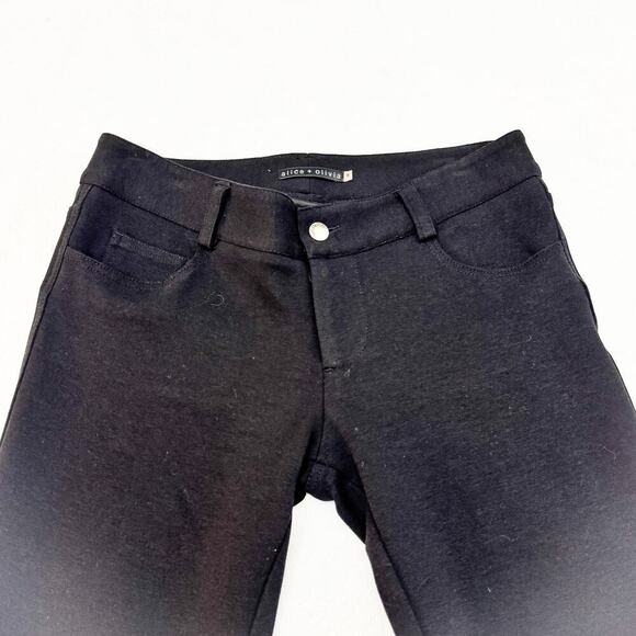Alice + Olivia Black Stretch Pull-on Legging Skinny Denim Jean Pants Size 8 - Picture 6 of 8